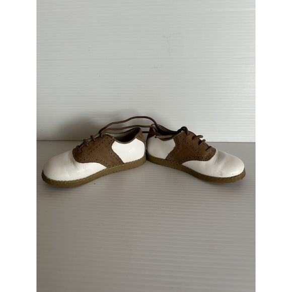 Boys L'amour Luke Leather Saddle Shoes Size 10 White Tan Dress Church Wedding - Picture 2 of 8